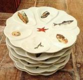 6 assiettes pour les fruits de mer porcelaine.JPG